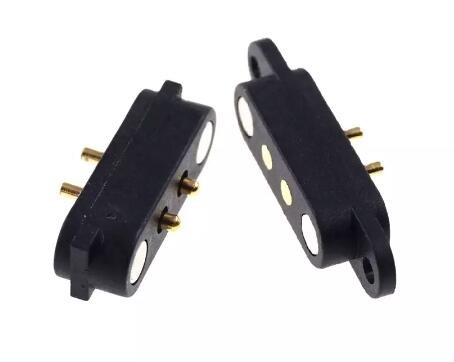 4p Magnetyczny łącznik pin POGO 2A Pitch 2.8mm For Flange PCB Solder Panel Mount