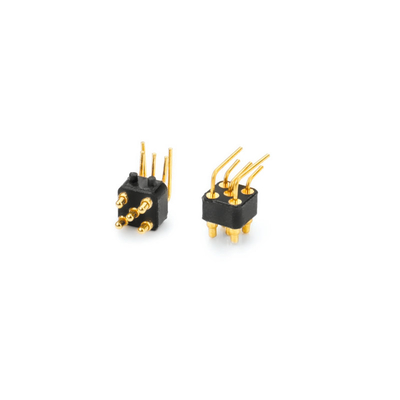 1 Amp PA66 Pod kątem prawym Pogo Pin Spring Loaded Connectors for Charging Equipment